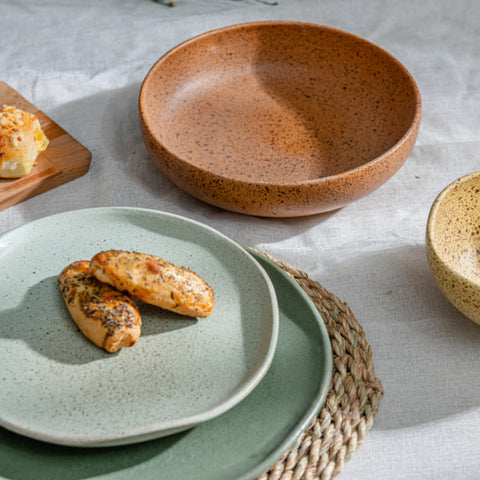 Setup of Handmade Ceramic Plates