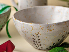 Setup of a Handmade Ceramic Soup Bowl