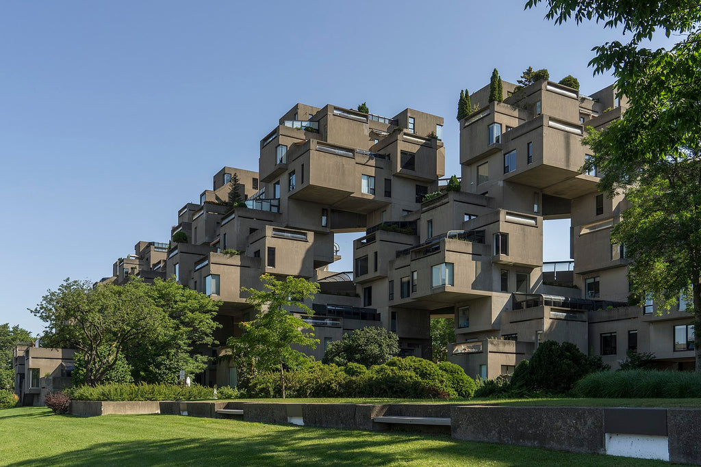 Habitat 67 building as an example of Eco Brutalism