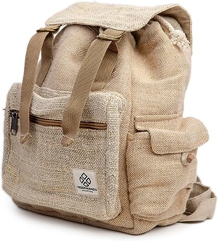 Mini Hemp Backpack Bag - Boho Eco Friendly Unisex Rustic Durable Adjustable  Straps Bag by Freakmandu - Blue