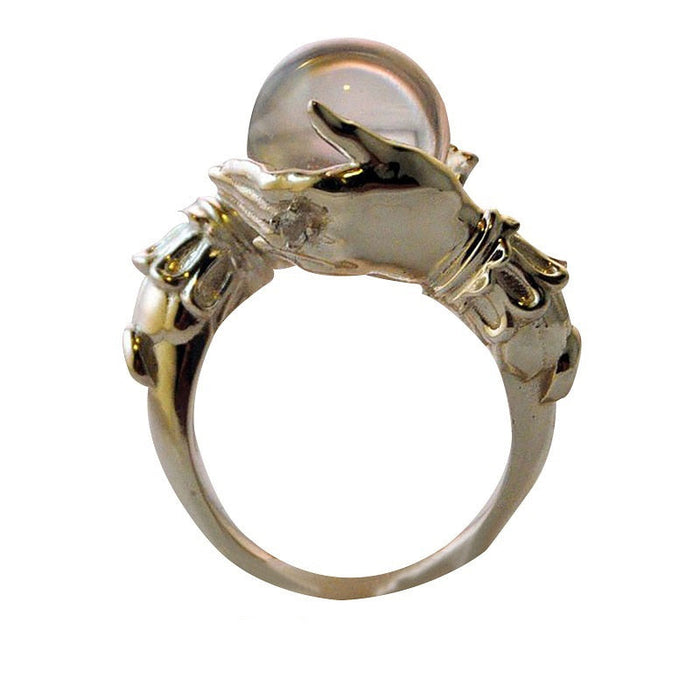 Vintage Hand Hold Crystal Ball Rings for Women
