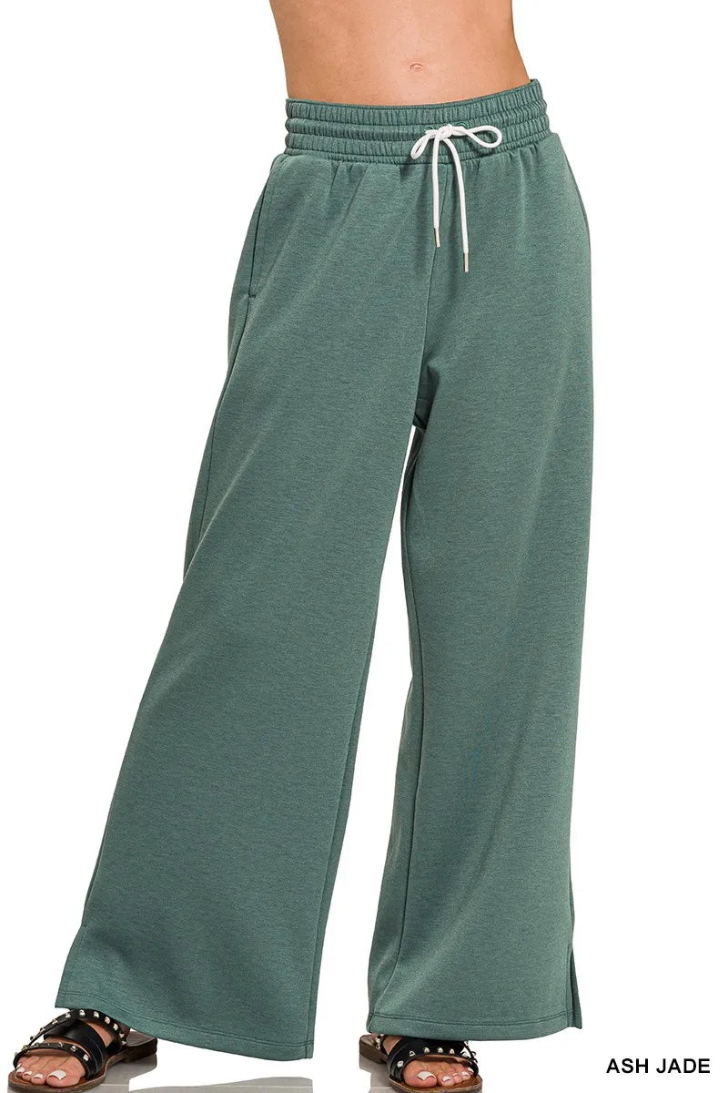 Zenana Ash Jade Scuba Drawstring Pants