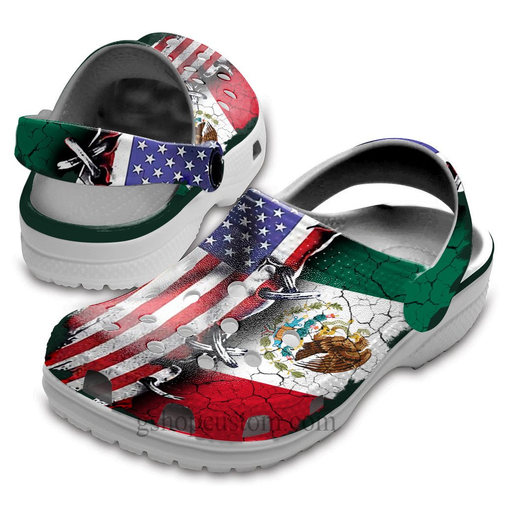 Mexico America Flag Crocs Shoes Clogs Gifts For Women Men Mexican US - –  Gigo Smart