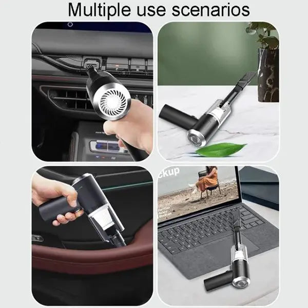 Multifunctional tool used in various scenarios including car, cleaning, and laptop cleaning.