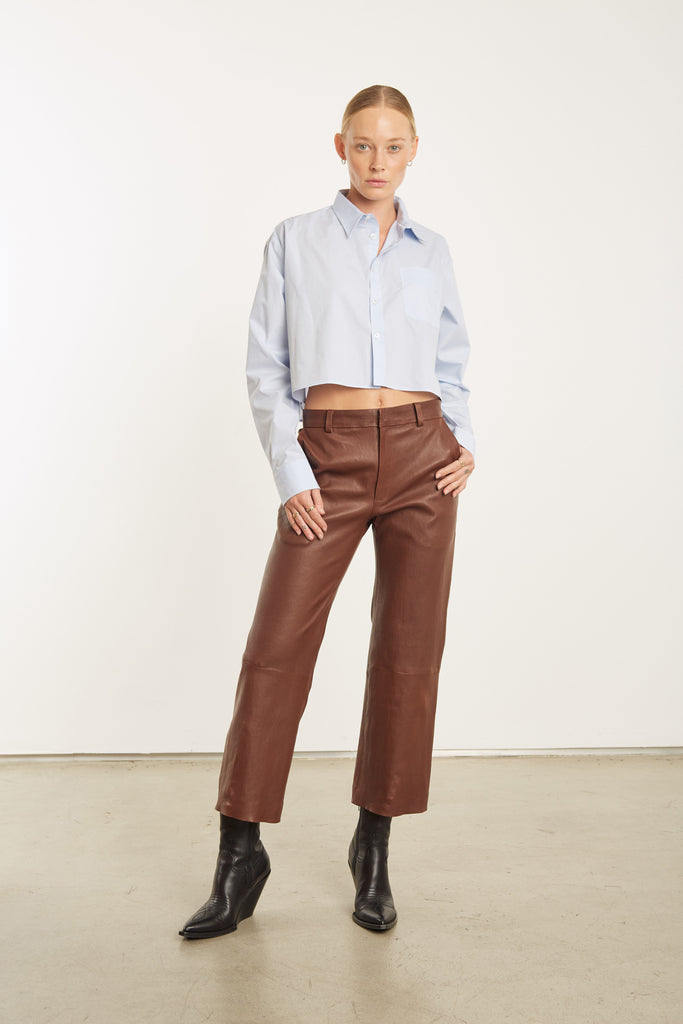 Ankle Flare Leather Pant – Serafina