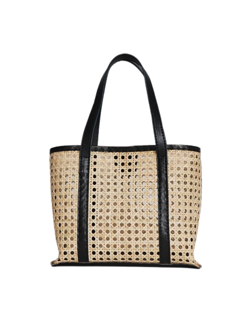 Clare V Sandy Woven Market Tote In Black