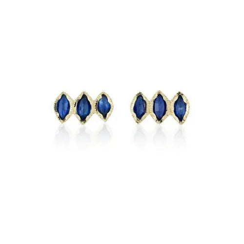 Brooke Gregson Triple Sapphire Marquise Stud Earrings – Serafina