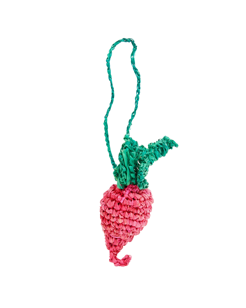 Clare V. Raffia Crochet Fob in Tomate