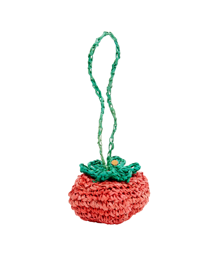 Clare V. Raffia Crochet Fob in Radish – Serafina