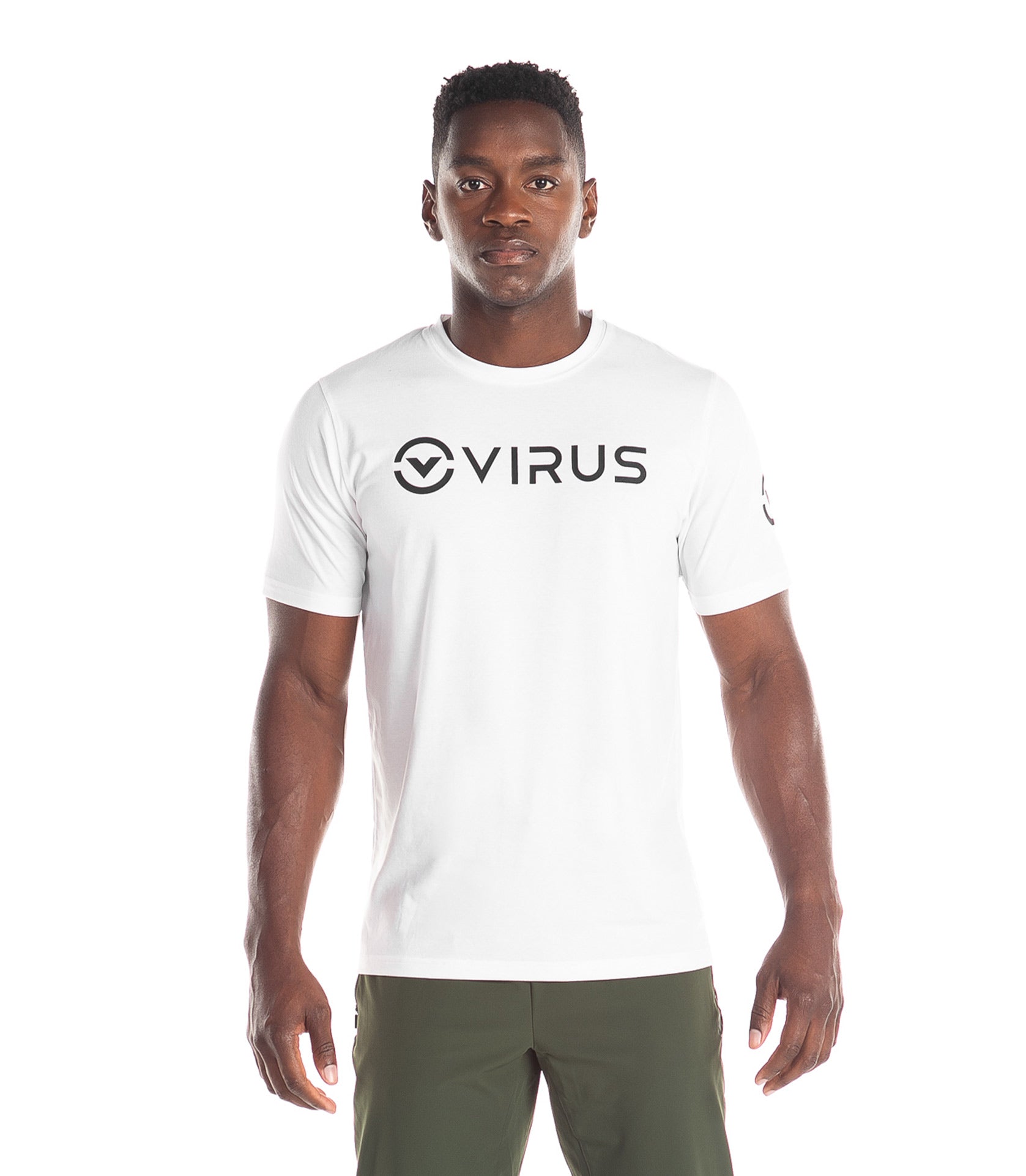 VIRUS Men's Bioceramic Short Sleeve Compression Top Black Gold T-shirt