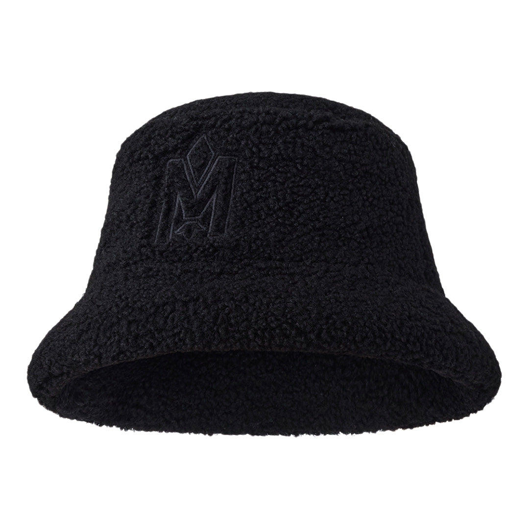 Mackage Bennet Teddy Down Bucket Hat With Logo Black, Size: