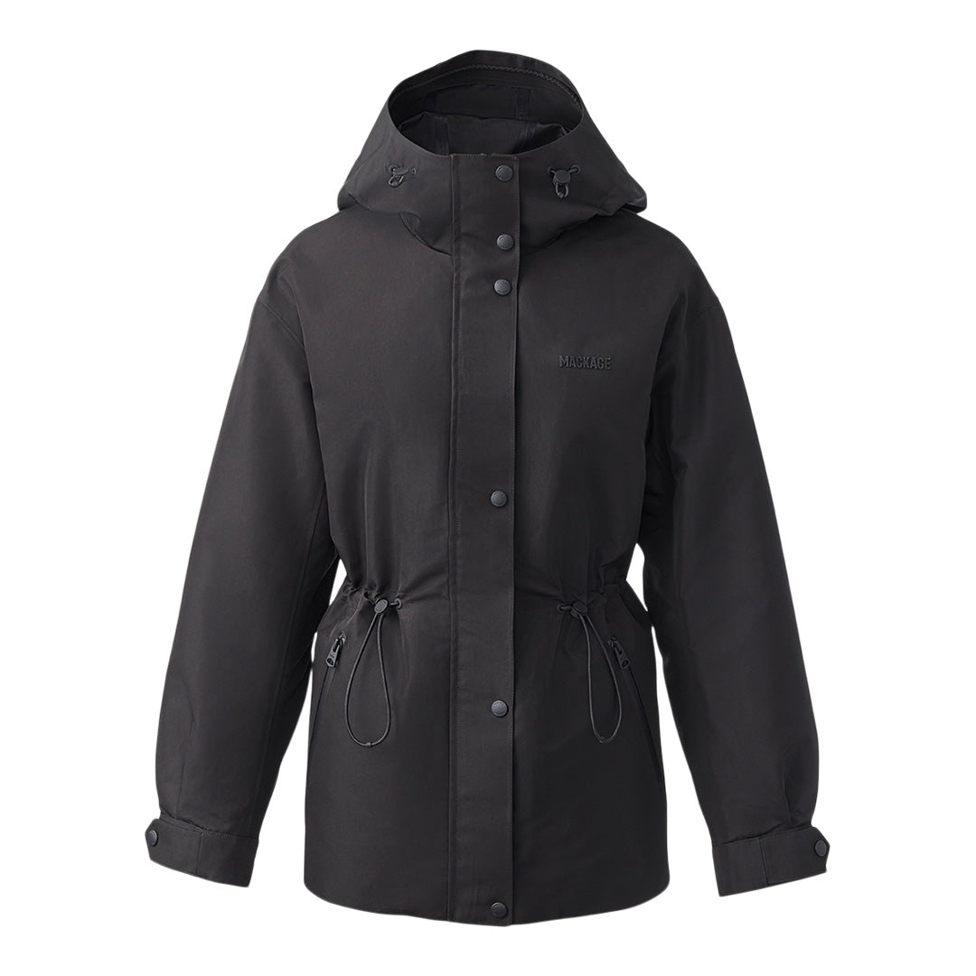 Mackage Carrie-city Short 2-in-1 Rain Parka With Removable Liner Black, Size: