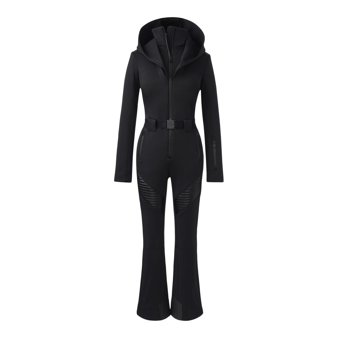Mackage Elle Agile-360 Down Ski Suit With Removable Hood And Shearling Trim Black, Size: