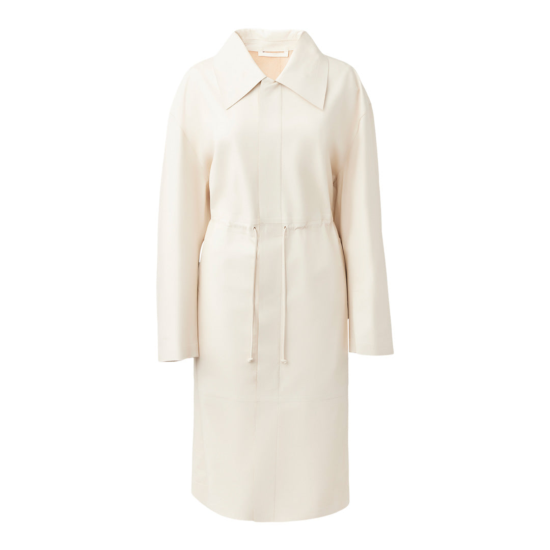 Mackage Glory Calfskin Trench Coat With Waist Drawcord Size: