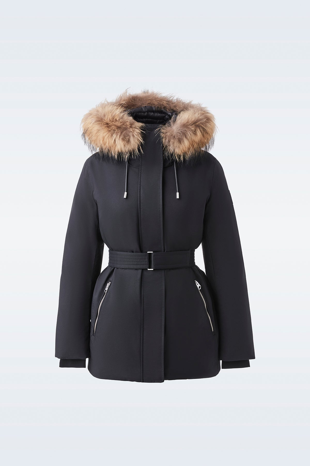 Moritz, Rabbit fur-lined twill parka with removable silver fox fur