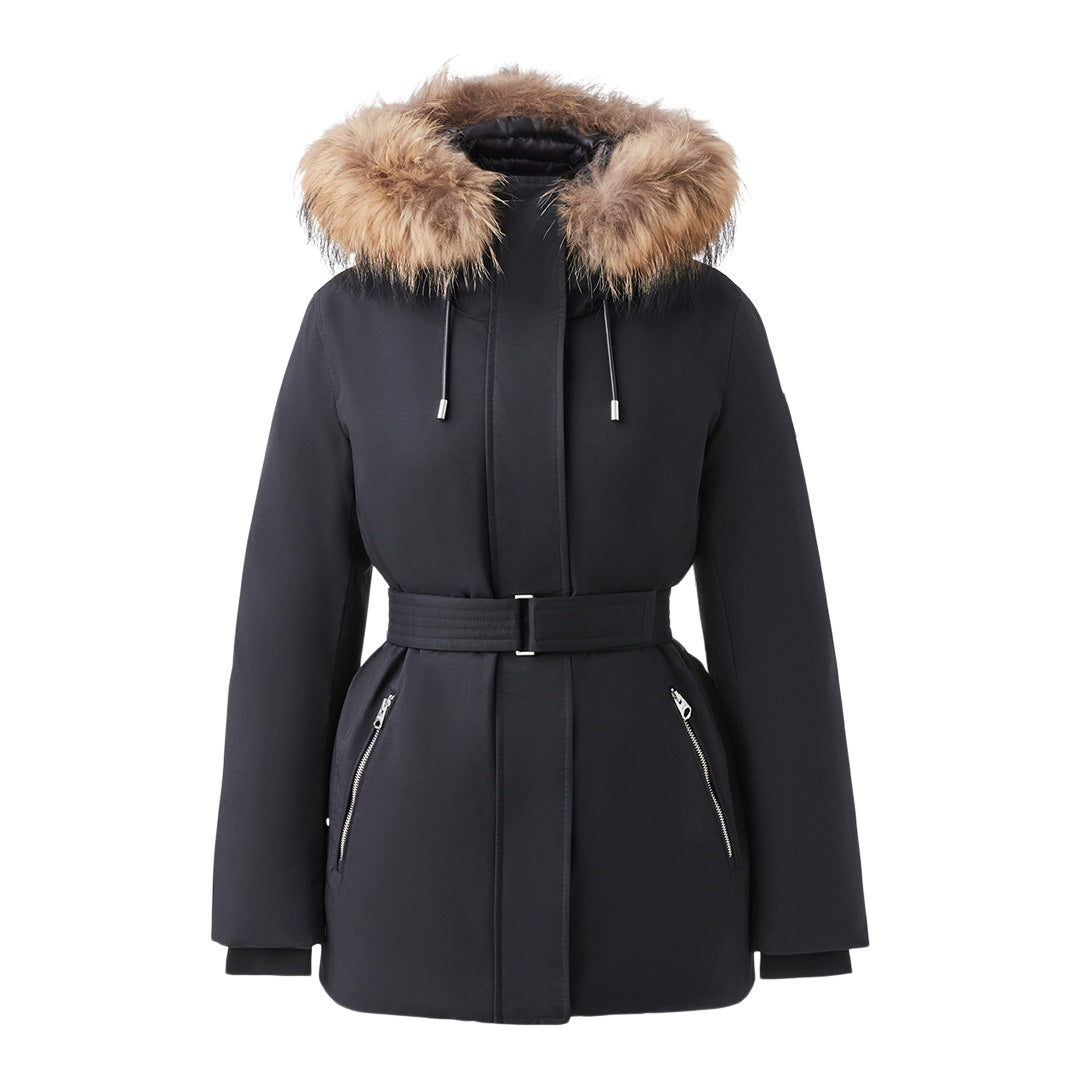 Mackage Jeni-fz 2-in-1 Down Parka With Removable Bib & Fur Trim Black, Size: