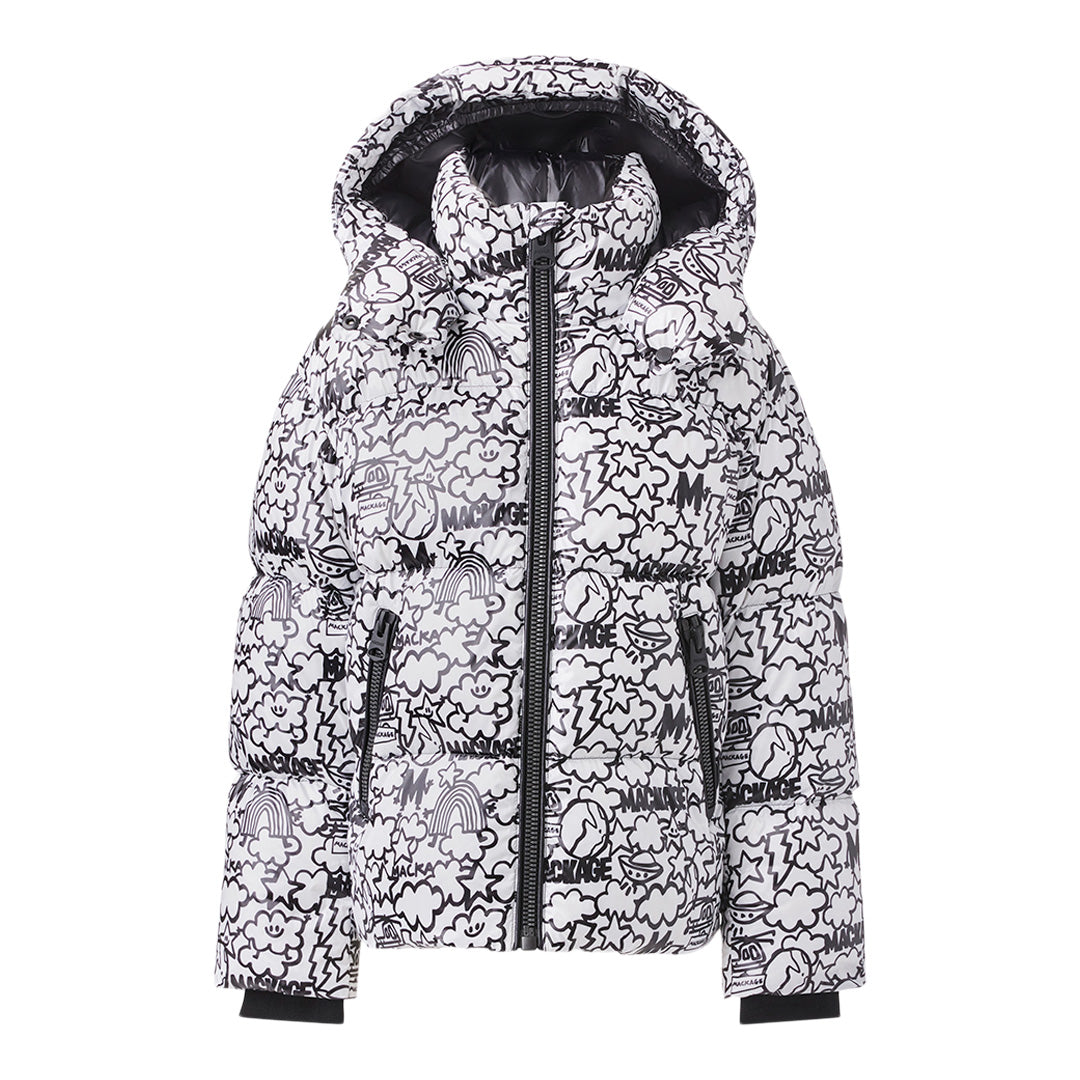 Mackage Jesse-mlpr Lightweight Down Jackets With Removable Hood For Kids (8-14 Years) Print, Size: