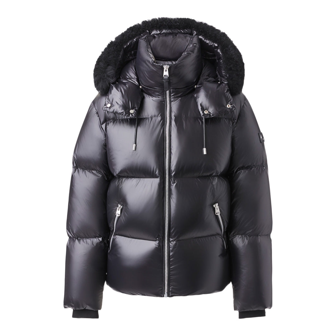 Mackage Kent-zsh Down Jacket With Removable Hood And Fur Trim In Black, Size: 36