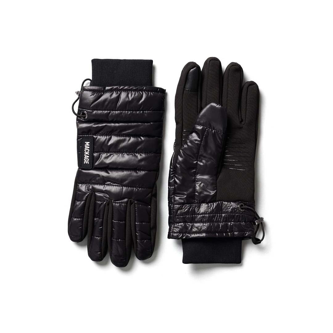 Mackage Alfie Re-stop Foil Glove With Bungee Cuff Black, Size: