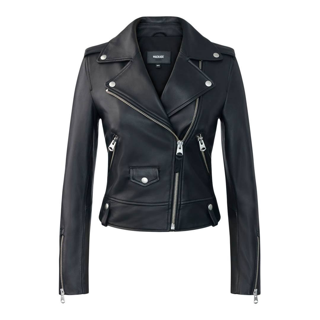 Mackage Baya (r) Leather Biker Jacket Size: