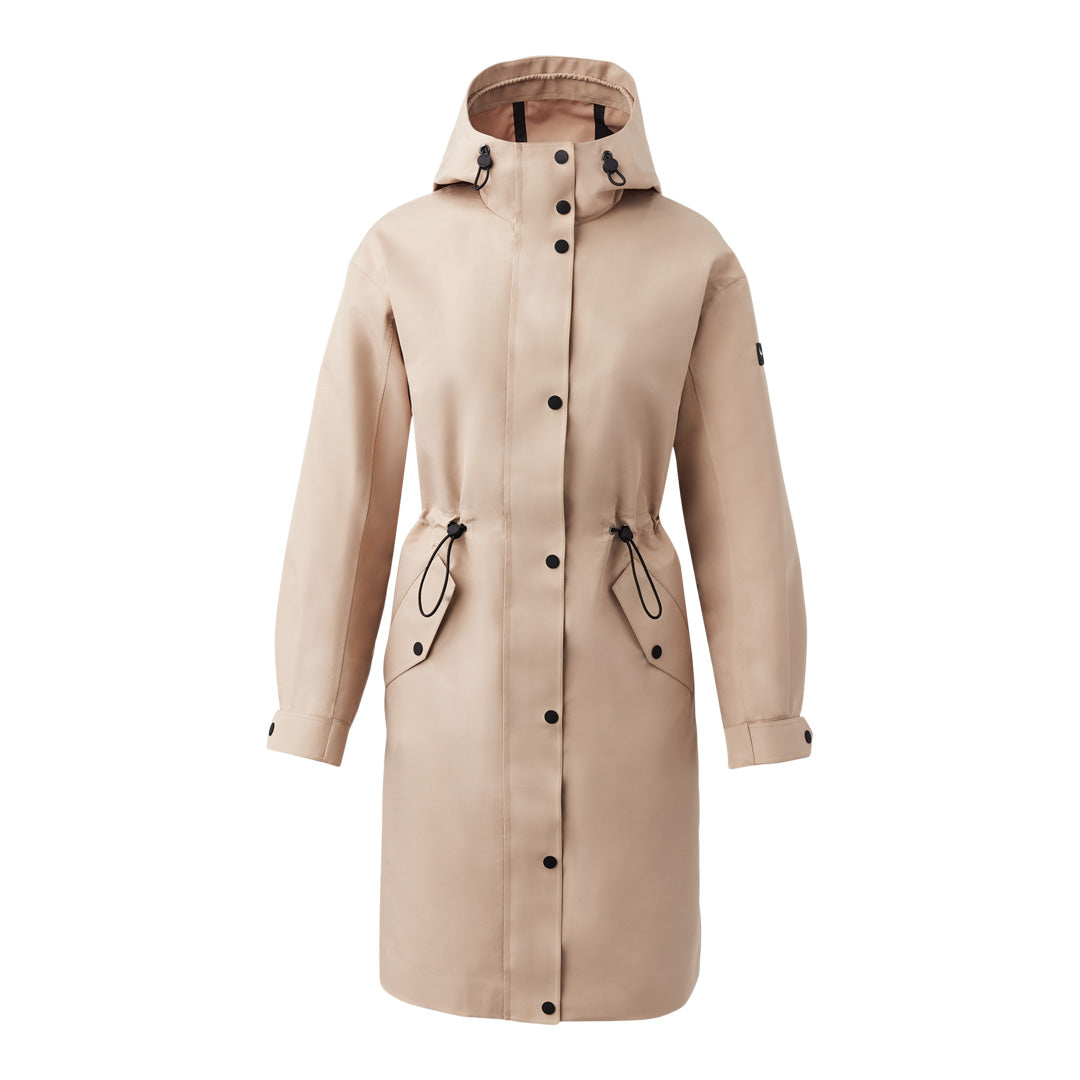 Mackage Breer Long 2-in-1 Rain Parka With Removable Liner Beige, Size: