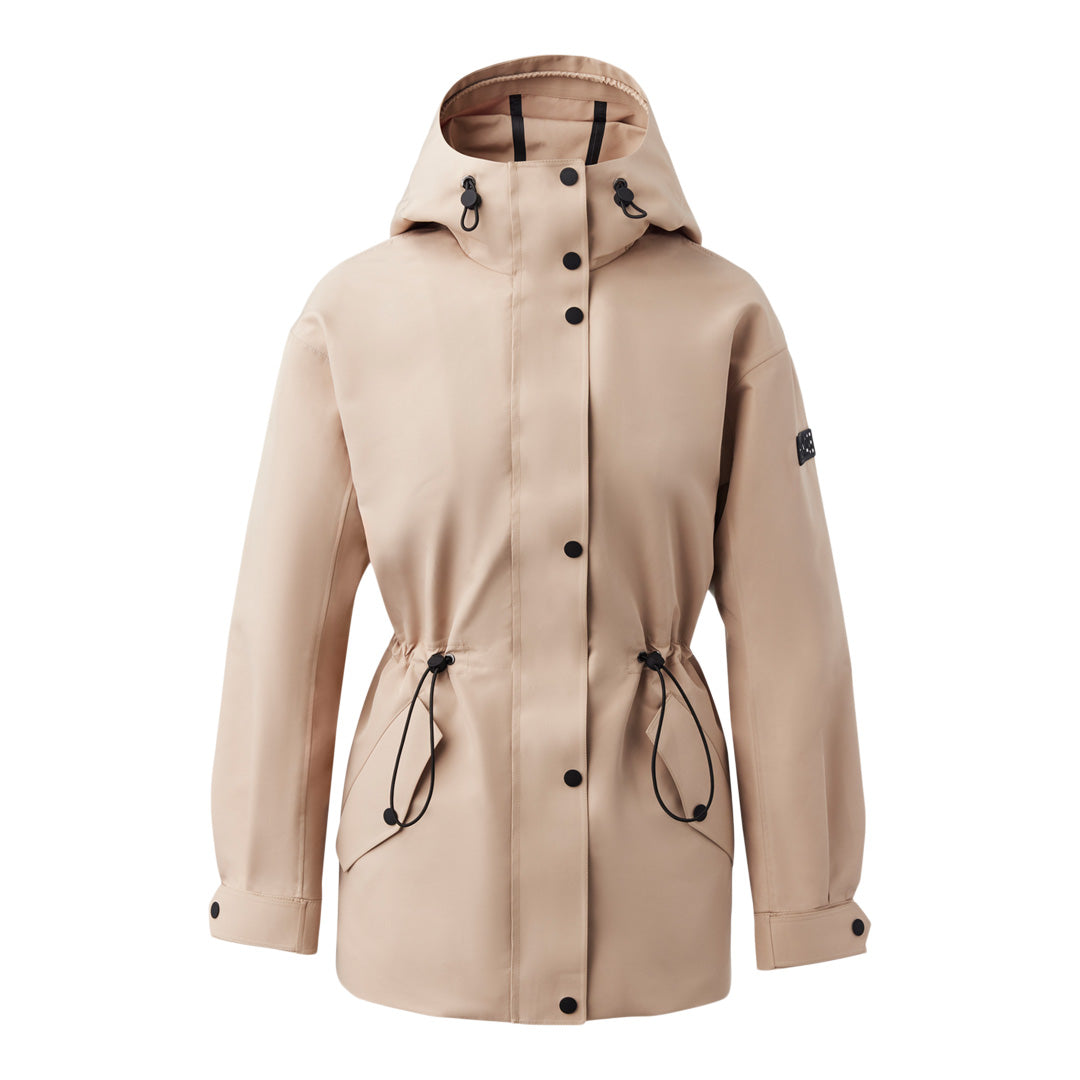 Mackage Carrie Short 2-in-1 Rain Parka With Removable Liner Beige, Size: