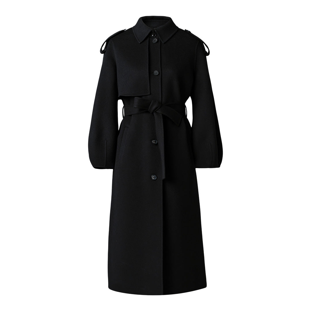 Mackage Ceyla Double-face Wool Coat With Sash Belt Size: