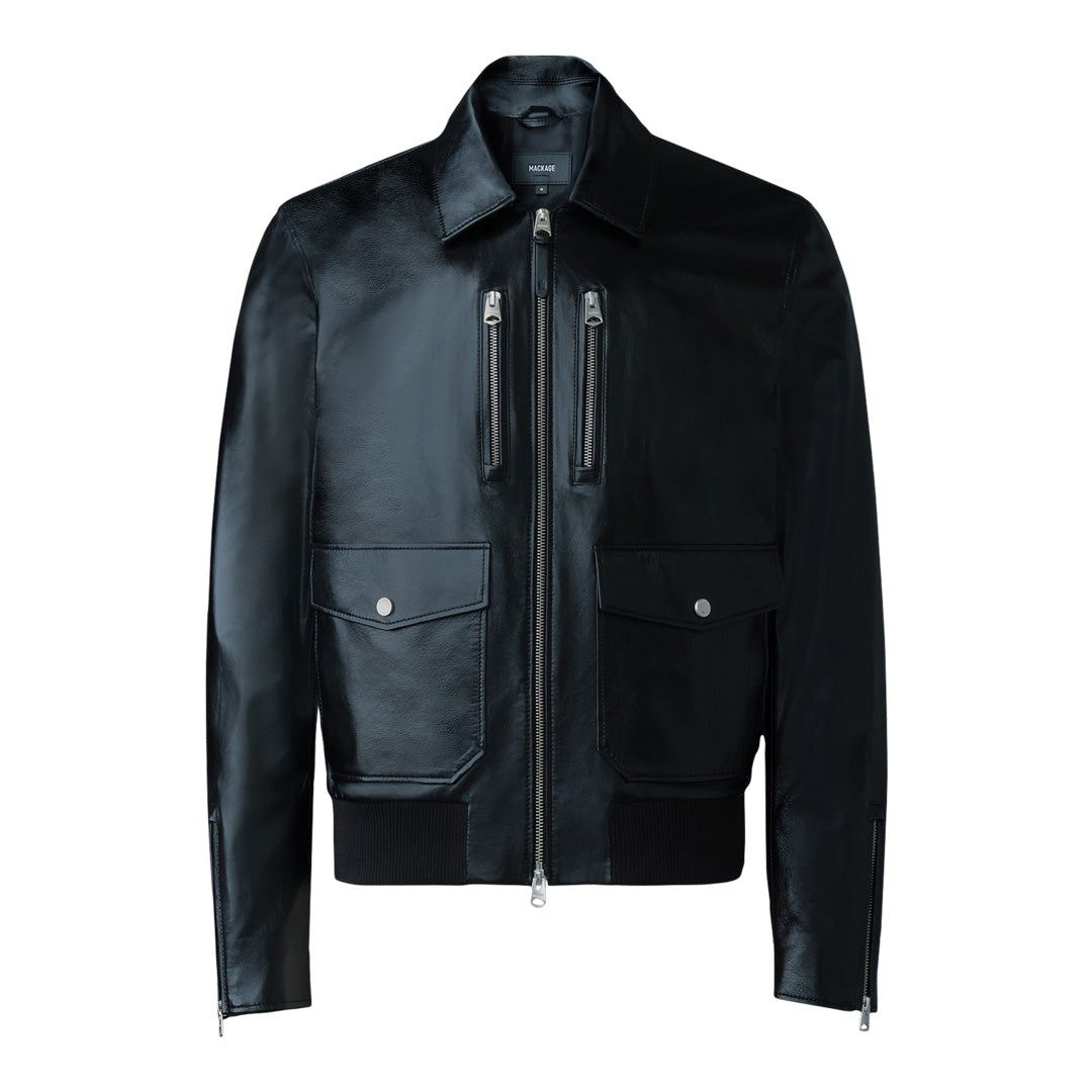 Mackage Chance Spread Collar Leather Jacket Size: