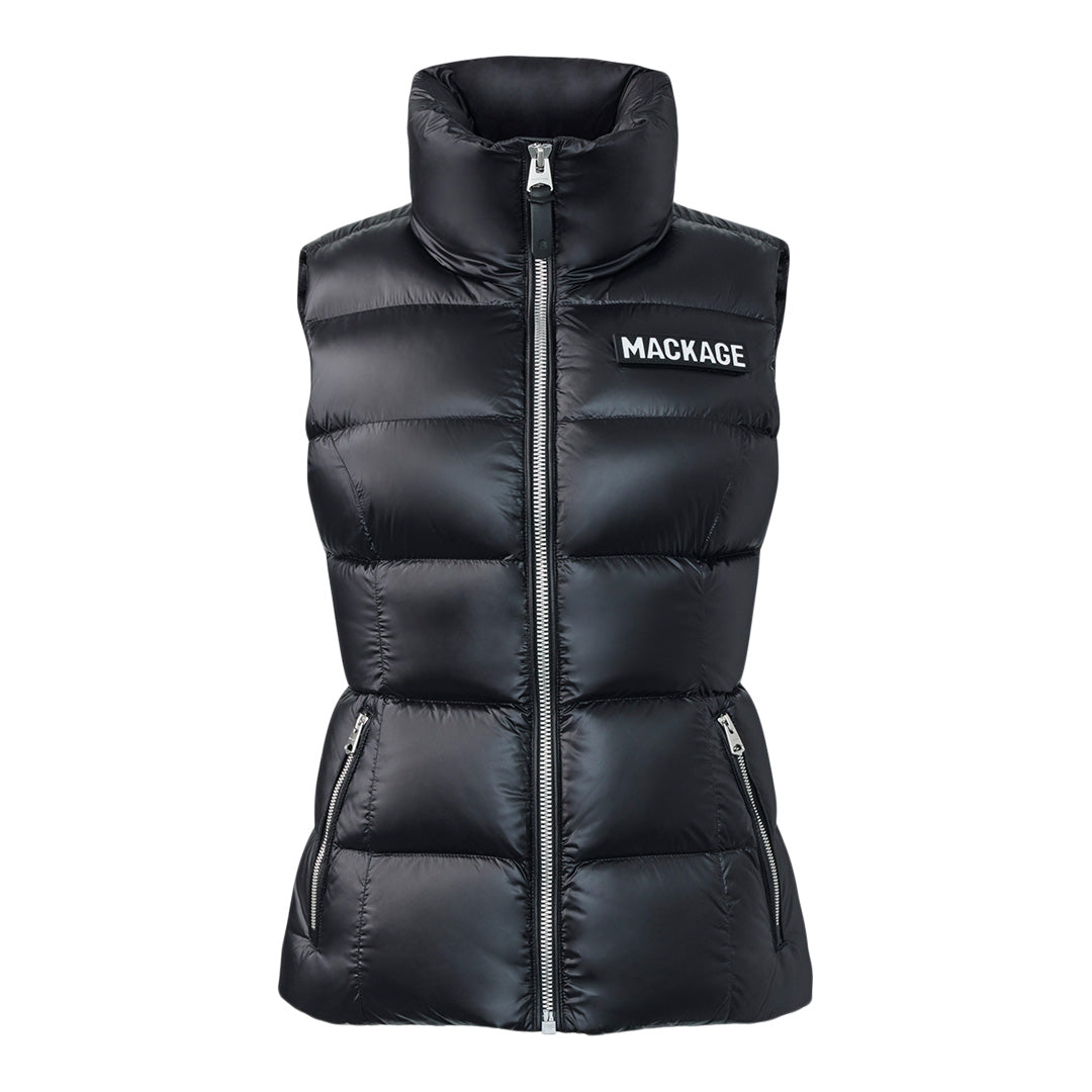 Mackage Chaya Lustrous Light Down Vest For Ladies Black, Size: