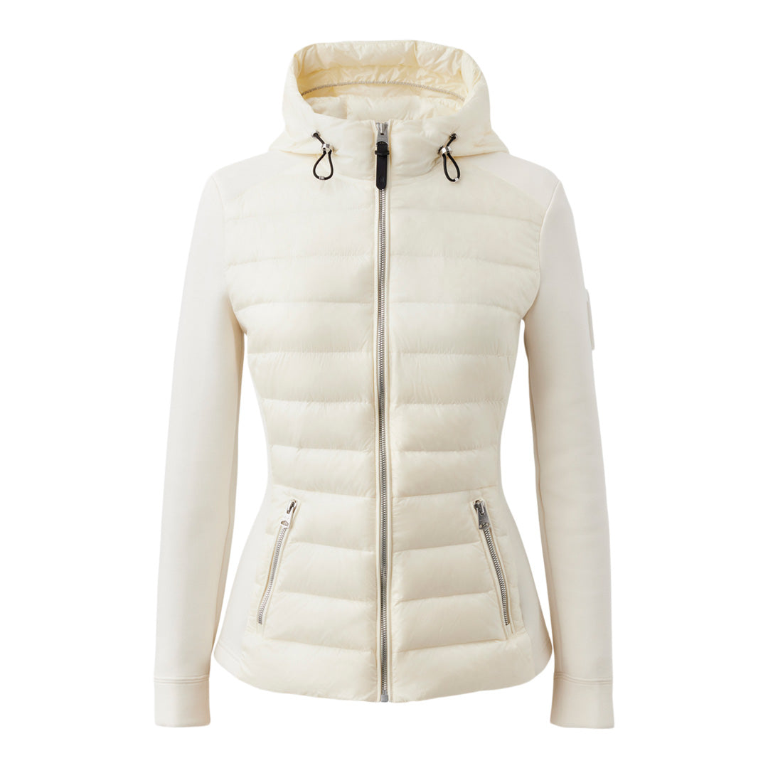 Mackage Della Hybrid Jacket With Hood Cream, Size: