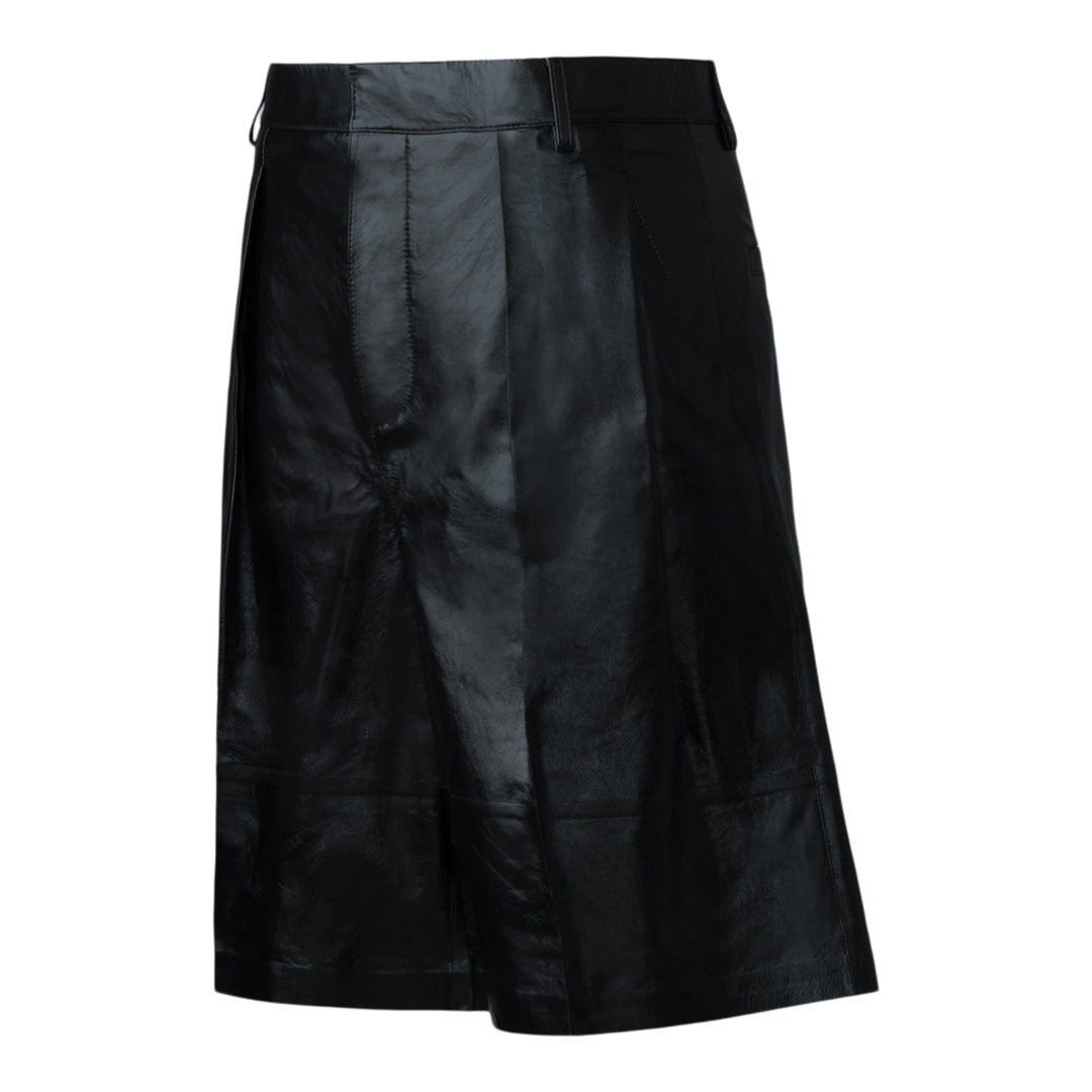 Mackage Delmar-l Pleated Leather Shorts Black, Size: