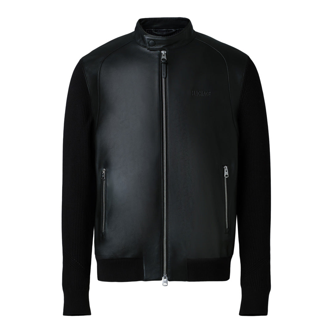 Mackage Dominic Knit Mixed-media Jacket Black, Size: