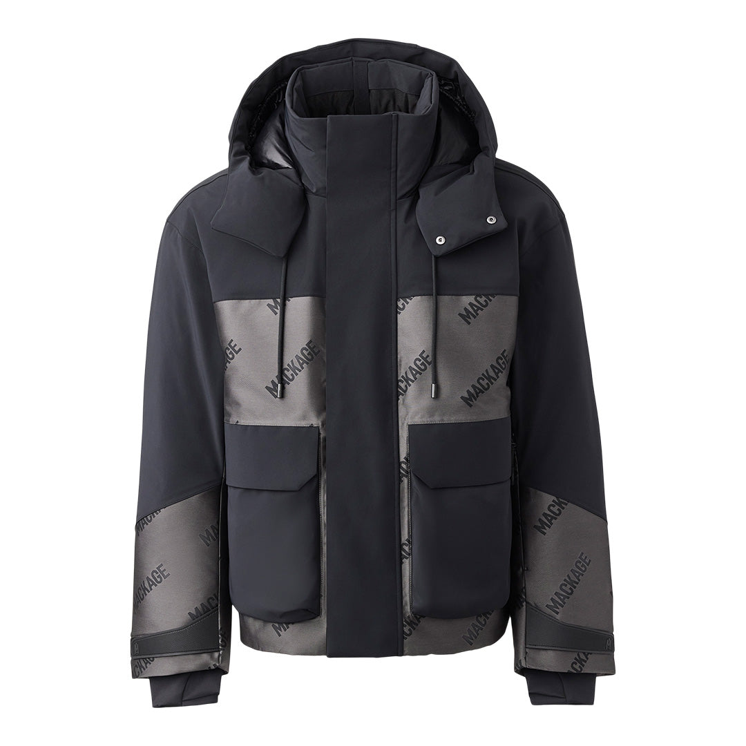 Mackage Farris-jmg Down Ski Jacket With Jacquard Logo Pattern Carbon, Size: