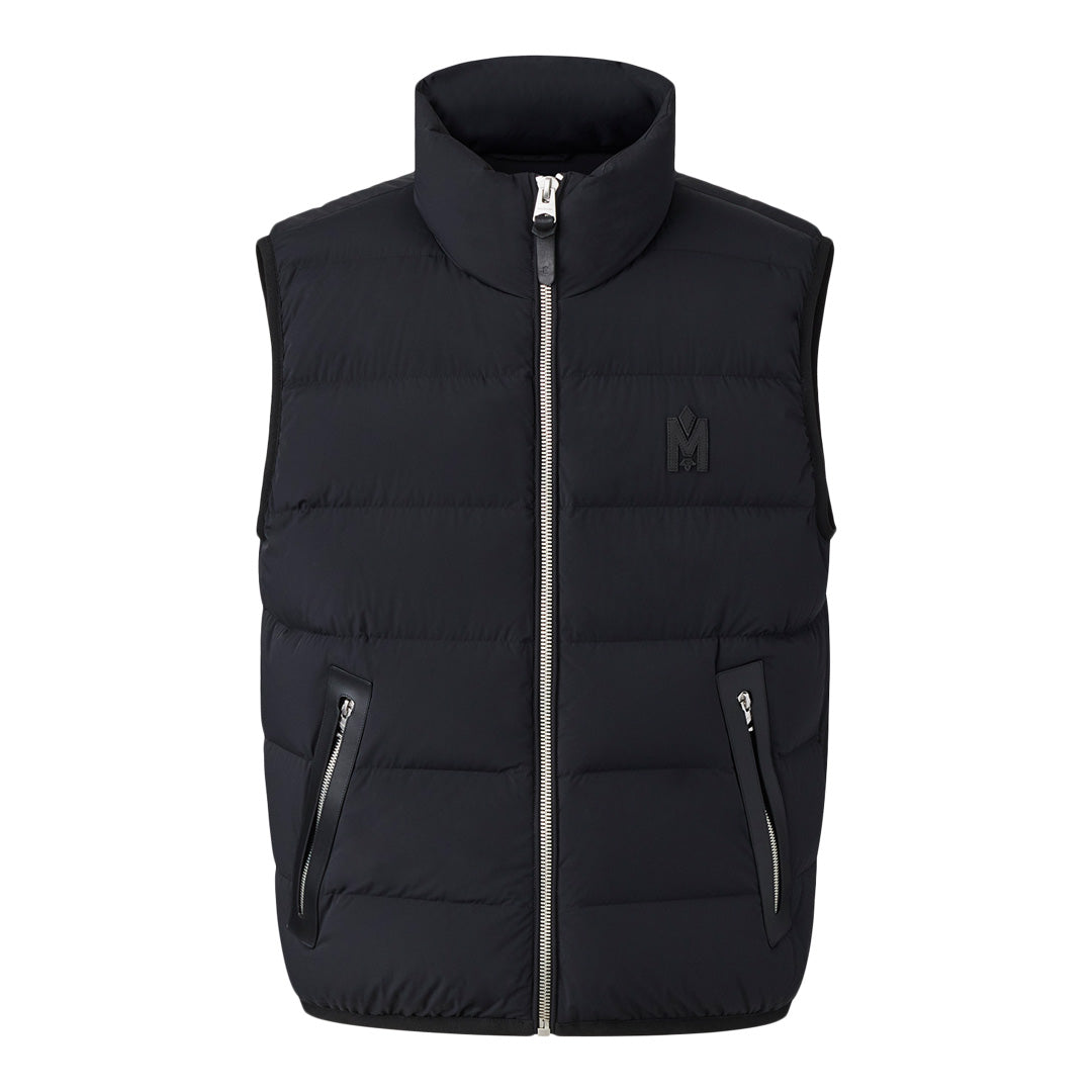 Mackage Fisher Agile-360 Stretch Light Down Vest With Stand Collar Black, Size: