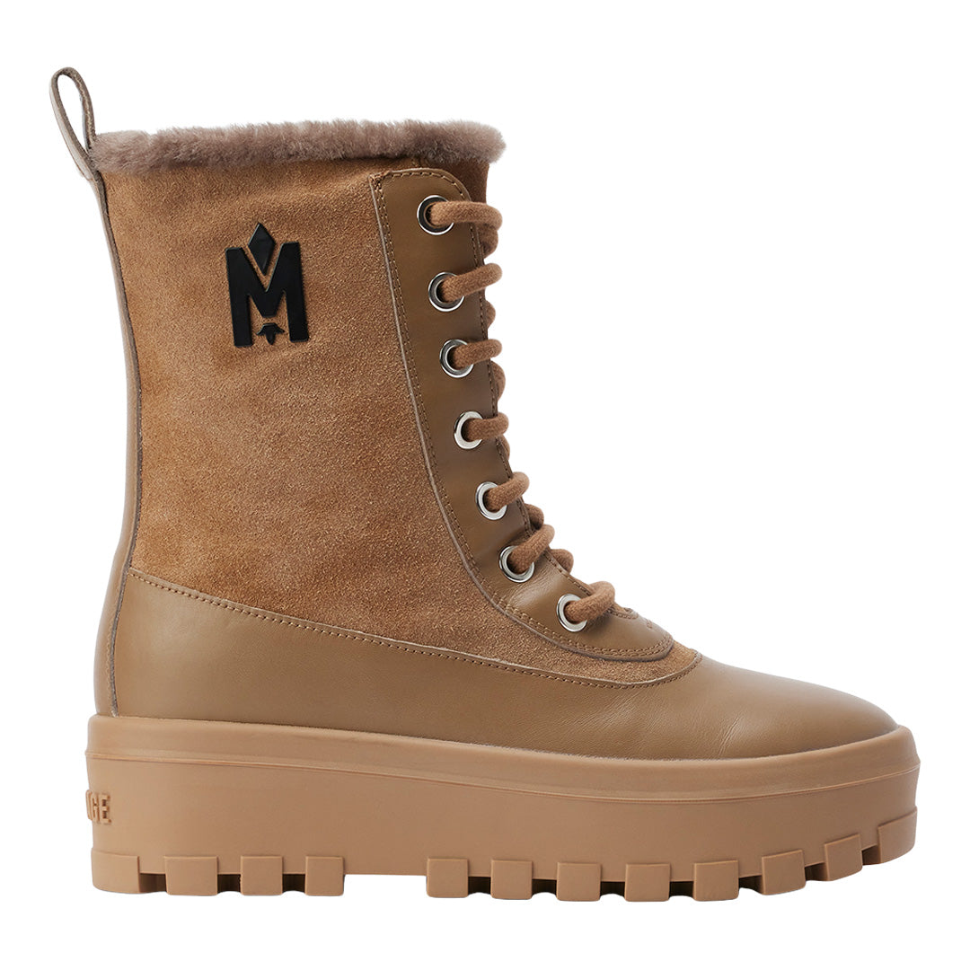 Mackage Hero Shearling-lined Lamb Suede Winter Boot For Women Camel, Size: