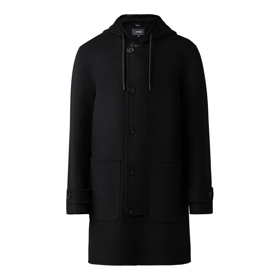 Mackage Joshua Double-face Wool Long Coat Black, Size: