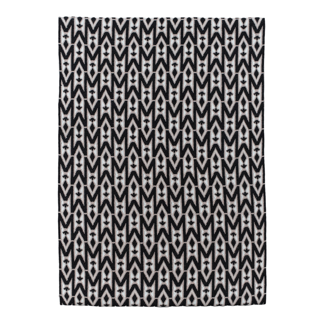 Mackage Juno-mgz Knit Merino Wool Monogram Scarf In Black, Size: O/s