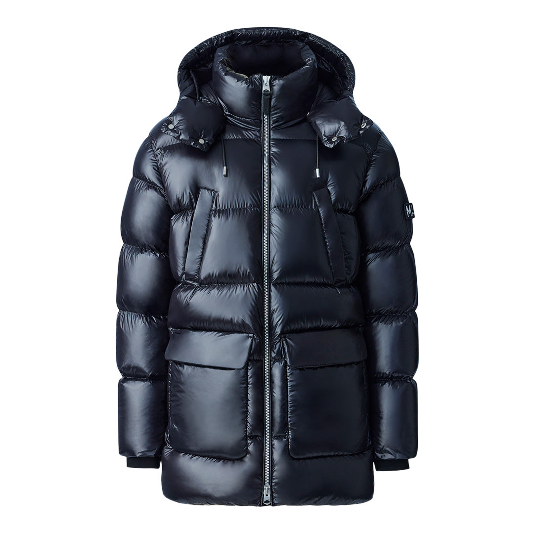 Mackage Kendrick Lustrous Light Down Parka With Hood Black, Size: