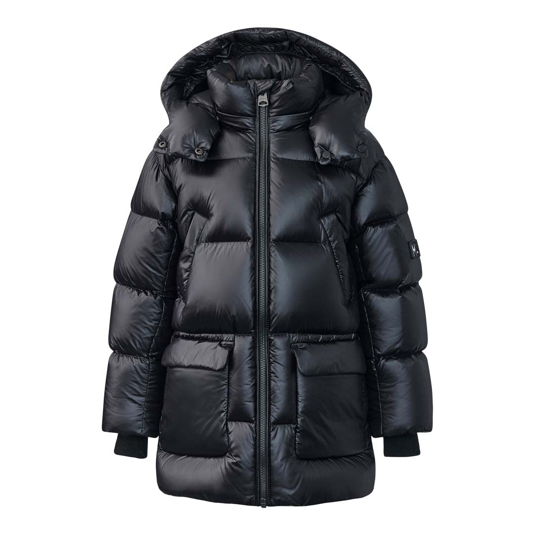 Mackage Kennie Lustrous Light Down Parka With Hood For Toddlers (2-6 Years) Black, Size: