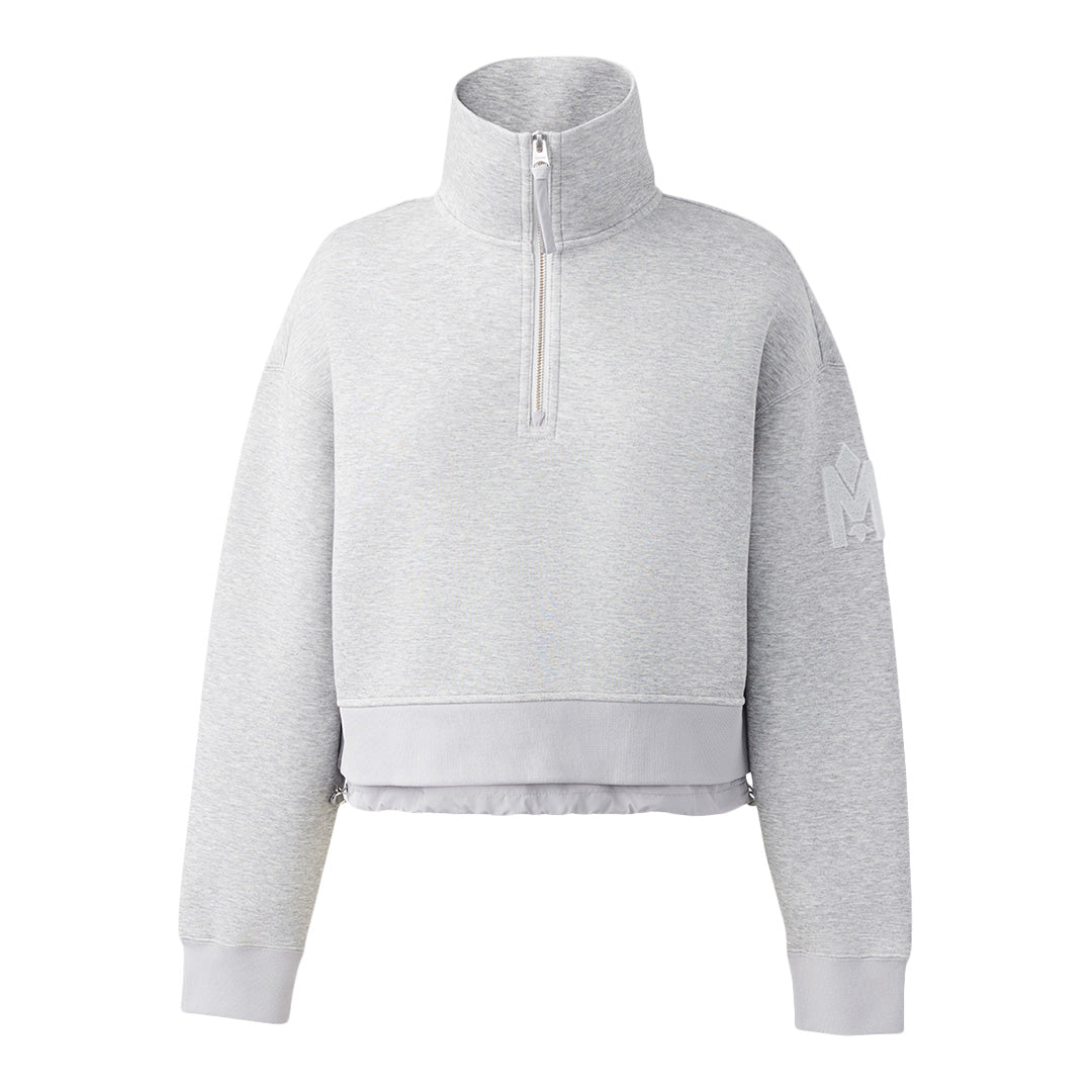 Mackage Monroe Double-face Jersey Pullover For Ladies Light Grey Mix, Size: