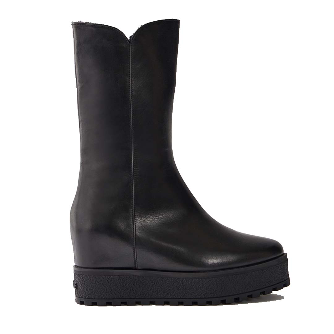 Mackage Noble Shearling-lined Wedge (r) Leather Boot For Women Size: