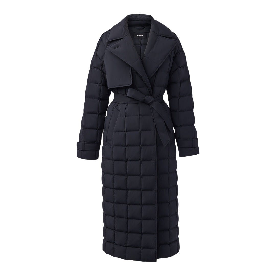 Mackage Penelope Down Trench Coat Black, Size: