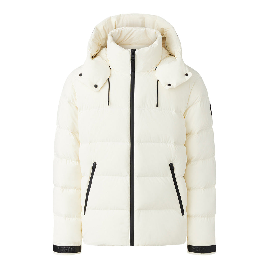 Mackage Samuel Stretch Light Down Jacket With Hood Cream, Size: