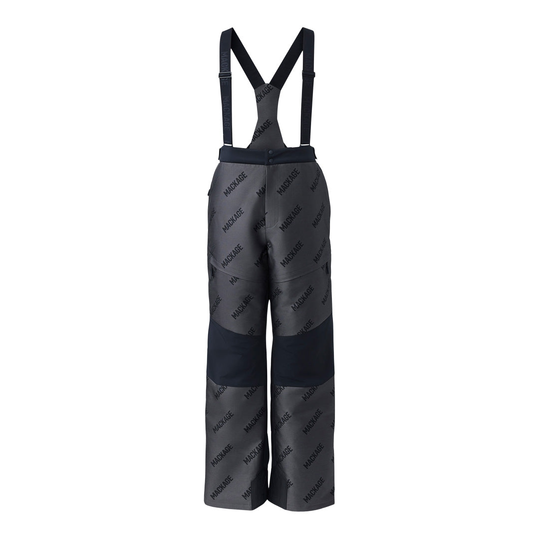 Mackage Shane-jmg Technical Ski Pants With Jacquard Logo Pattern And Suspenders Carbon, Size: