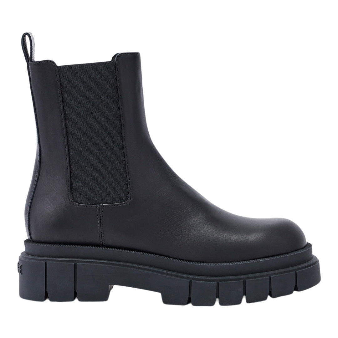 Mackage Storm Unlined Lug Sole (r) Leather Chelsea Boot For Women Black, Size: