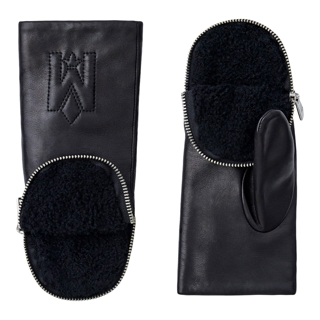 Mackage Tyresa Shearling-lined Mittens Black, Size: