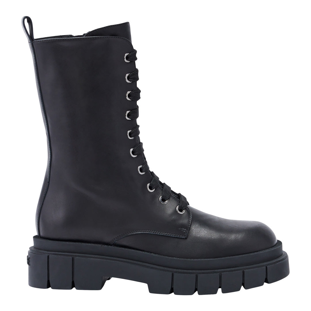 Mackage Warrior Unlined Lug Sole (r) Leather Combat Boot For Men Black, Size: