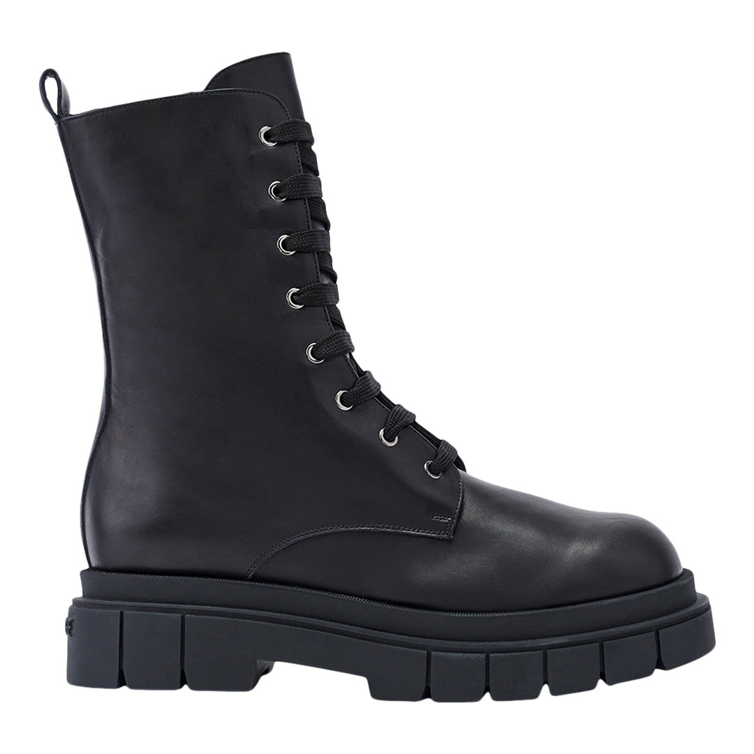 Mackage Warrior Shearling-lined (r) Leather Combat Boot For Men Black