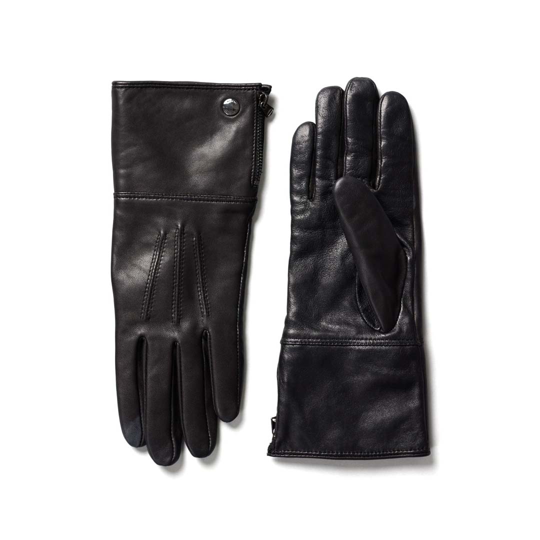 Mackage Willis (r)leather Glove With Shearling Cuff Black, Size: