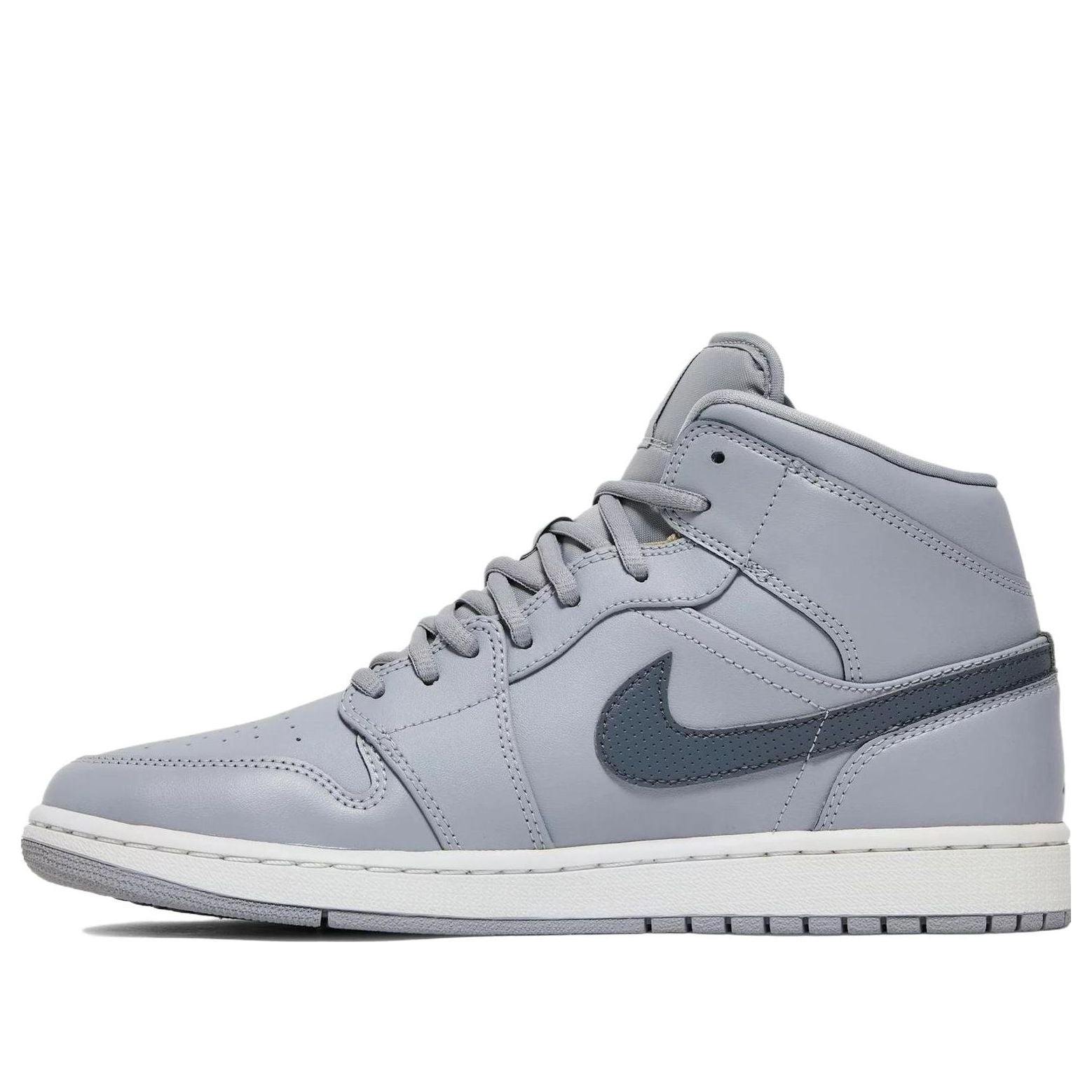  Air Jordan 1 Mid 'Wolf Grey' 554724-033 Epoch-Defining Shoes 